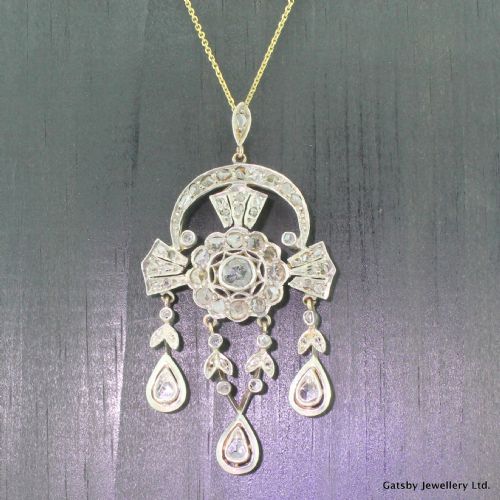 fig 1. Victorian 2.00 Carat Rose Cut Diamond Pendant, circa 1860