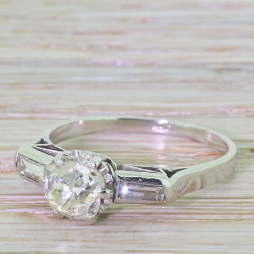 Art Deco 1.02 Carat Old Cut Diamond Engagement Ring, Circa 1935
