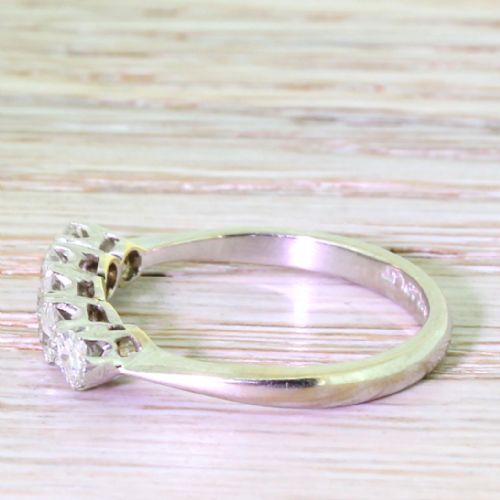 fig 2. Art Deco 0.85 Carat Old Cut Diamond Five Stone Ring, circa 1930