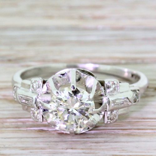 fig 1. Art Deco 0.80 Carat Old Cut Diamond Engagement Ring, circa 1935
