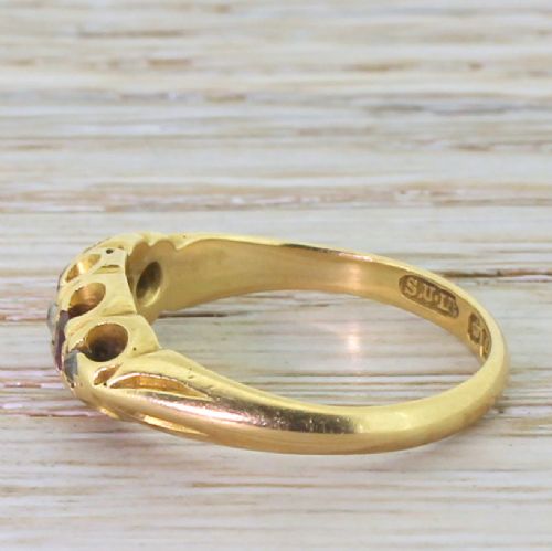 fig 2. Edwardian Ruby & Diamond Five Stone Ring, Chester, dated 1911
