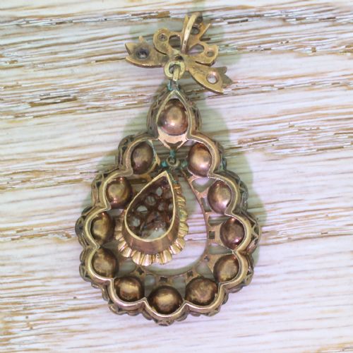 fig 2. Early Victorian 4.25 Carat Rose Cut Diamond Pendant, circa 1850