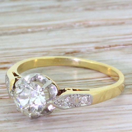 Art Deco 0.70 Carat Old Cut Diamond Engagement Ring, Circa 1925
