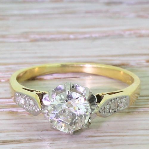 fig 1. Art Deco 0.70 Carat Old Cut Diamond Engagement Ring, circa 1925