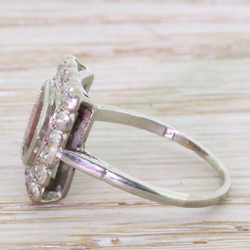 fig 2. Art Deco 1.30 Carat Ruby & Old Cut Diamond Square Cluster Ring, circa 1925