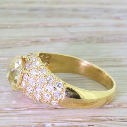 fig 2. Art Deco 2.04 Carat Light Fancy Yellow Old Cut Diamond Engagement Ring, French, circa 1935