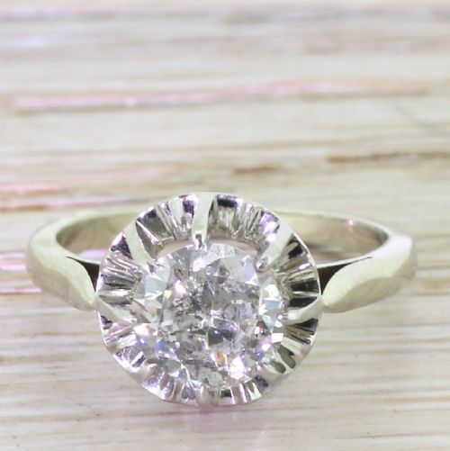 fig 1. Art Deco 1.23 Carat Old European Cut Diamond Engagement Ring, French, circa 1940