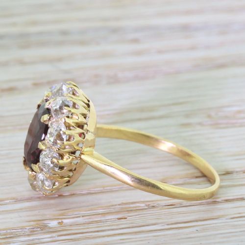 fig 2. Art Deco 3.05 Carat Ruby & Old Cut Diamond Cluster Ring, French, circa 1920
