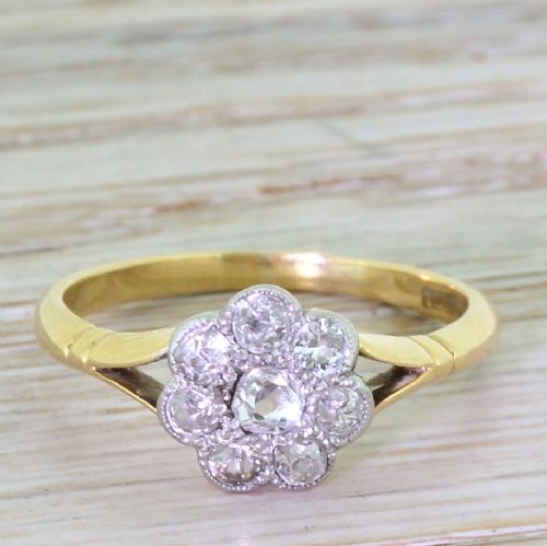 fig 1. Edwardian 0.50 Carat Old Cut Diamond Cluster Ring, circa 1905