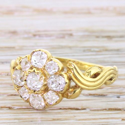Victorian 0.70 Carat Old Cut Diamond Cluster Ring, Circa 1900

