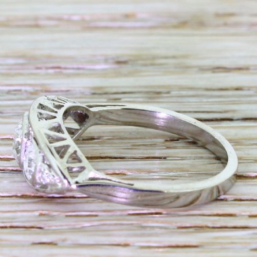 fig 2. Art Deco 1.05 Carat Old Cut Diamond Trilogy Ring, circa 1930