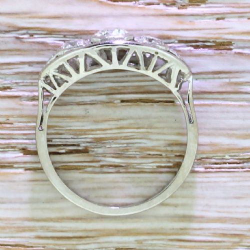 fig 3. Art Deco 1.05 Carat Old Cut Diamond Trilogy Ring, circa 1930