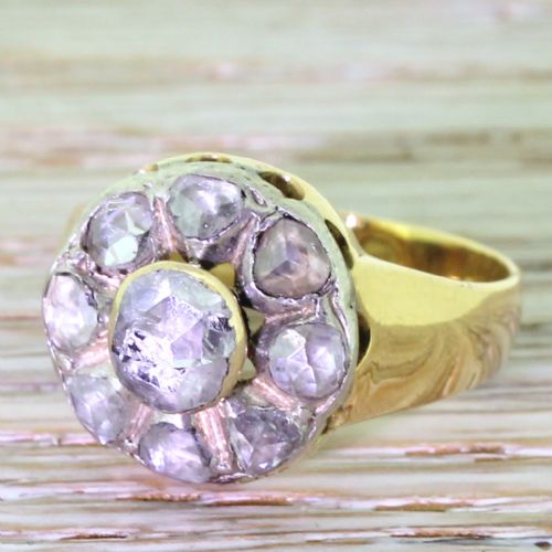 Victorian 1.00 Carat Rose Cut Diamond Cluster Ring, Chester, 1898
