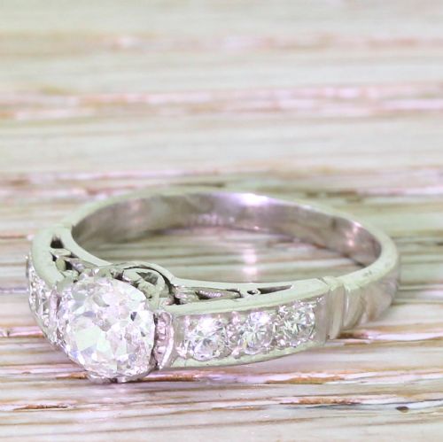 Art Deco 0.70 Carat Old Cut Diamond Engagement Ring, Circa 1935
