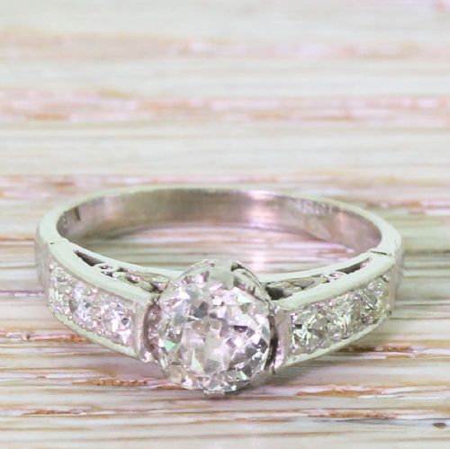 fig 1. Art Deco 0.70 Carat Old Cut Diamond Engagement Ring, circa 1935