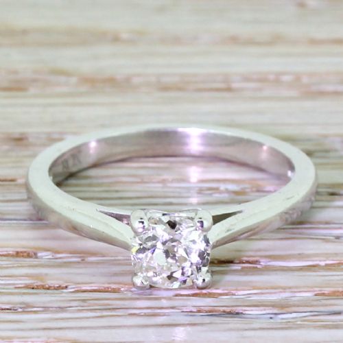 fig 1. 0.64 Carat Old Cut Diamond Engagement Ring, Platinum
