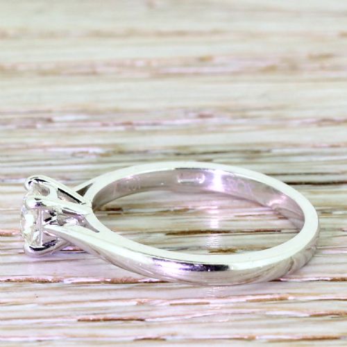 fig 2. 0.64 Carat Old Cut Diamond Engagement Ring, Platinum
