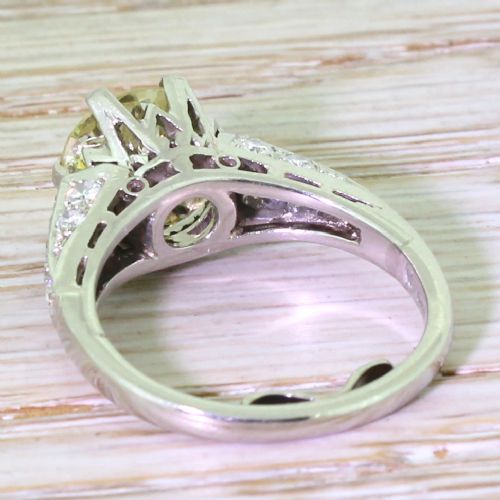 fig 3. Art Deco 2.90 Carat Fancy Yellow Old Cut Diamond Ring, circa 1930