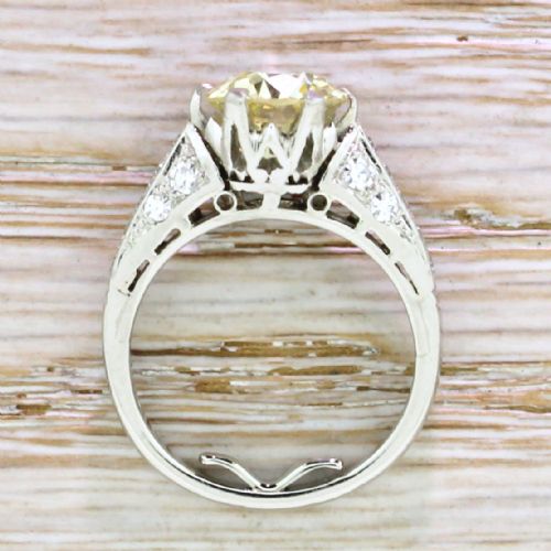 fig 4. Art Deco 2.90 Carat Fancy Yellow Old Cut Diamond Ring, circa 1930