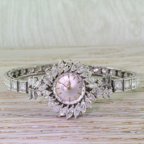 fig 1. TUDOR 9.60 Carat Diamond & Platinum Cocktail Watch, circa 1945