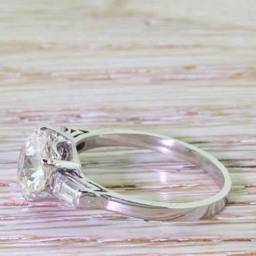 fig 2. Art Deco 2.50 Carat Old Cushion Cut Diamond Engagement Ring, circa 1925