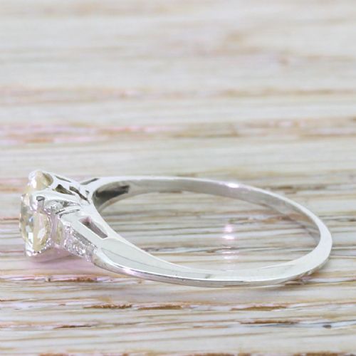 fig 2. Art Deco 1.20 Carat Old Cut Diamond “Knife Edge” Engagement Ring, circa 1920