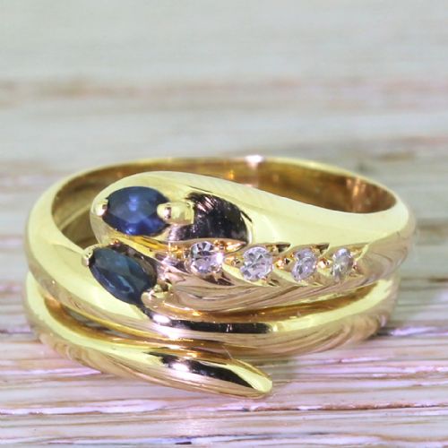 fig 1. Early 20th Century Sapphire & Diamond Serpent Ring, circa 1920
