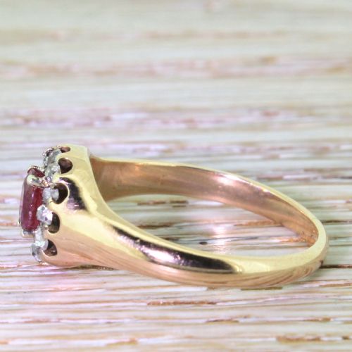 fig 2. Victorian Ruby & Old Cut Diamond Cluster Ring, circa 1860