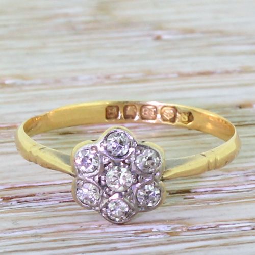 fig 1. Art Deco 0.35 Carat Old Cut Diamond Cluster Ring, dated 1921