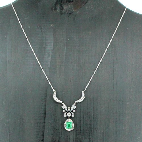fig 2. Victorian Emerald & Old Cut Diamond Necklace, circa 1900
