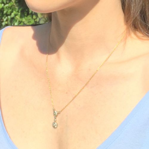 fig 1. Edwardian Old Cut Diamond Double Daisy Pendant Necklace, circa 1905