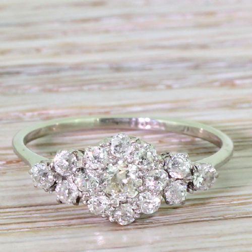 fig 1. Art Deco 1.04 Carat Old Cut Diamond Cluster Ring, circa 1935
