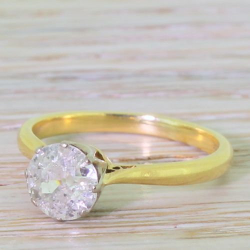 Art Deco 0.83 Carat Old European Cut Diamond Engagement Ring, Circa 1935
