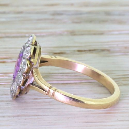 fig 2. Victorian Pink Sapphire & Old Cut Diamond Cluster Ring, circa 1890