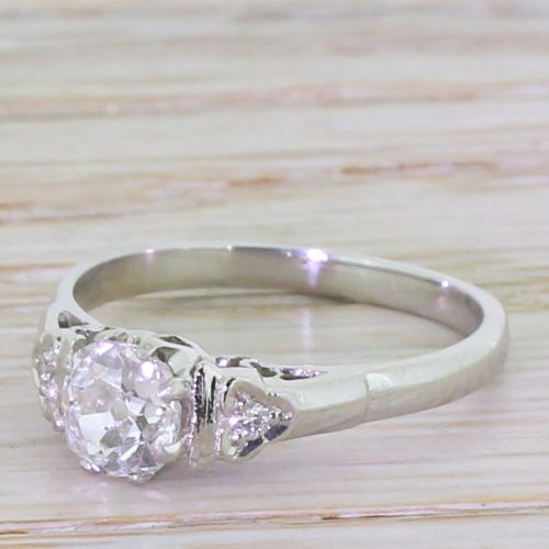 Art Deco 0.72 Carat Old Cut Diamond Engagement Ring, Circa 1920
