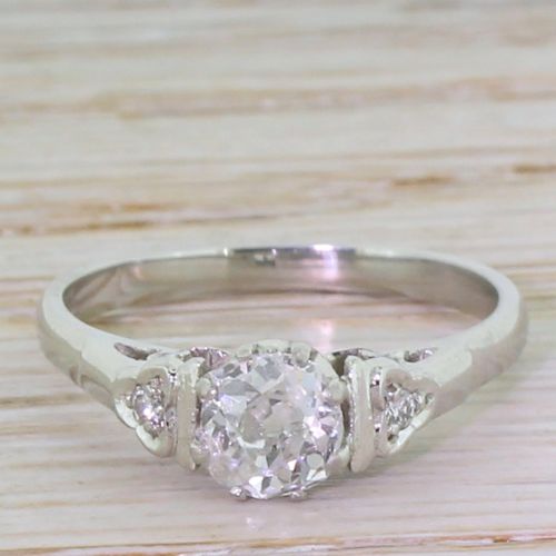 fig 1. Art Deco 0.72 Carat Old Cut Diamond Engagement Ring, circa 1920
