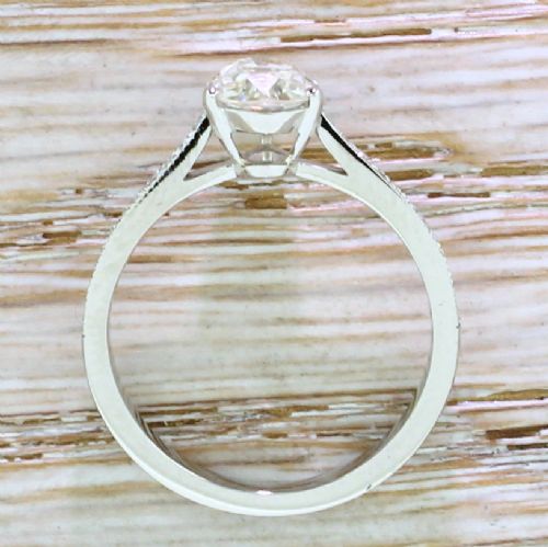 fig 3. 1.14 Carat Pear-Shaped Old Cut Diamond Engagement Ring, Platinum