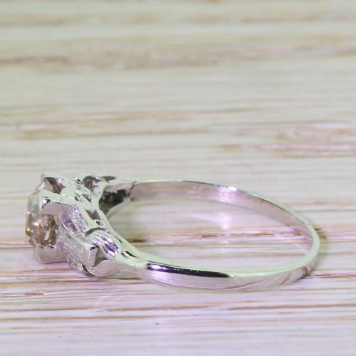 fig 2. Art Deco 0.67 Carat Brownish Pink Old Cut Diamond Engagement Ring, circa 1930
