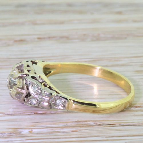 fig 2. Mid Century 0.68 Carat Old Cut Diamond Engagement Ring, circa 1950