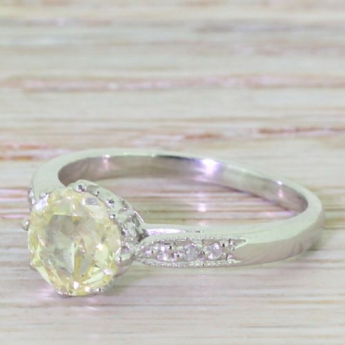 Art Deco 0.79 Carat Modified Rose Cut Diamond Engagement Ring, Circa 1920
