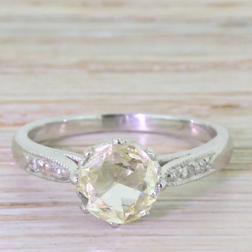 fig 1. Art Deco 0.79 Carat Modified Rose Cut Diamond Engagement Ring, circa 1920