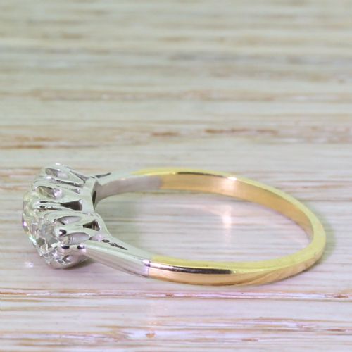 fig 2. Victorian 1.30 Carat Old Cut Diamond Trilogy Ring, circa 1900