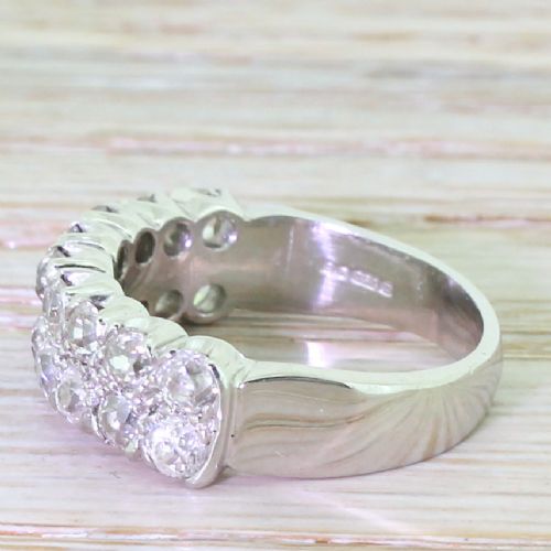 fig 2. Art Deco 1.44 Carat Old Cut Diamond Two Row Ring, circa 1935