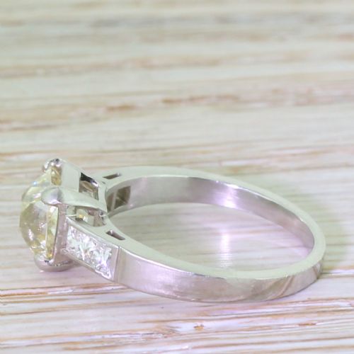 fig 2. 1.69 Carat Square Old Cut Diamond Engagement Ring, Platinum