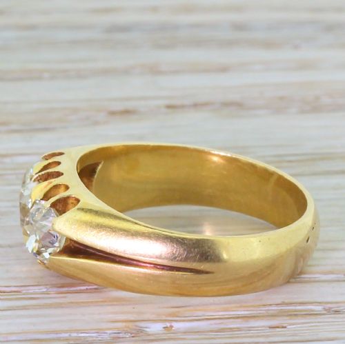 fig 2. Victorian 1.50 Carat Old Cut Diamond Trilogy Ring, circa 1880