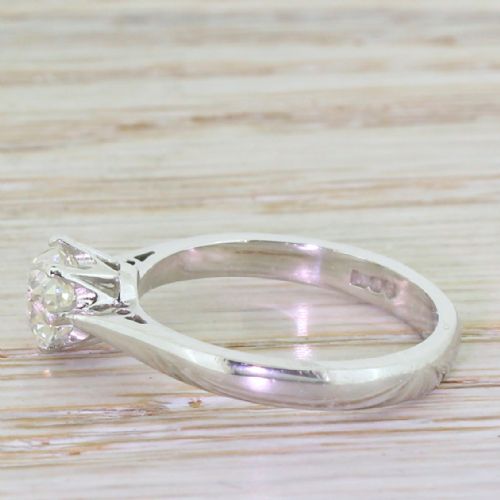 fig 2. 1.27 Carat Old Cushion Cut Diamond Engagement Ring, Platinum