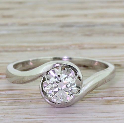 fig 1. Art Deco 0.50 Carat Old Cut Diamond Engagement Ring, Dutch
