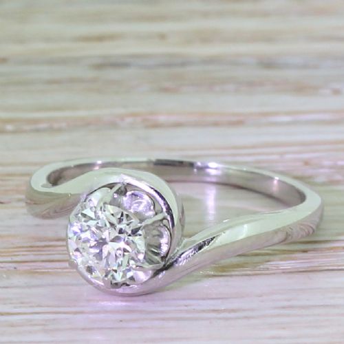 Art Deco 0.50 Carat Old Cut Diamond Engagement Ring, Dutch

