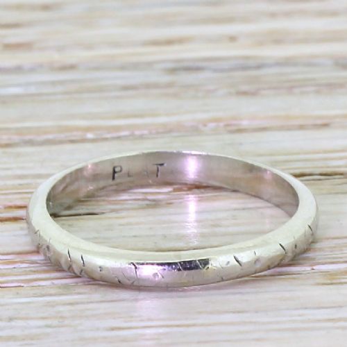 Art Deco 2.5mm Wedding Ring, Platinum
