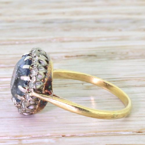 fig 2. Retro 3.00 Carat Sky Blue Sapphire & Diamond Ring, circa 1940
